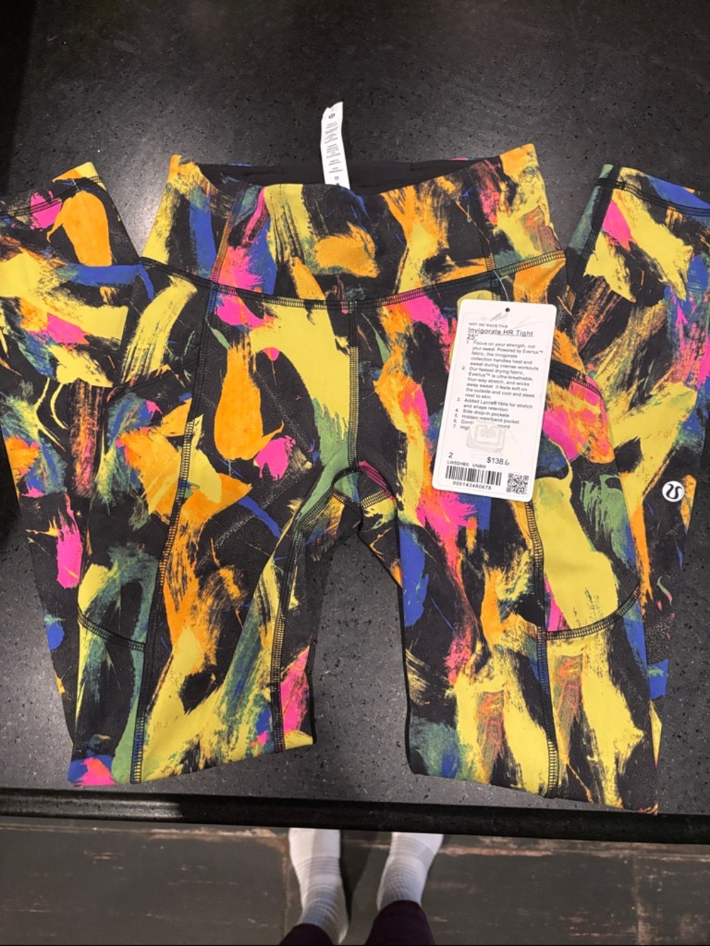 lululemon athletica Black Multicolor Brushstroke invigorate H R tights